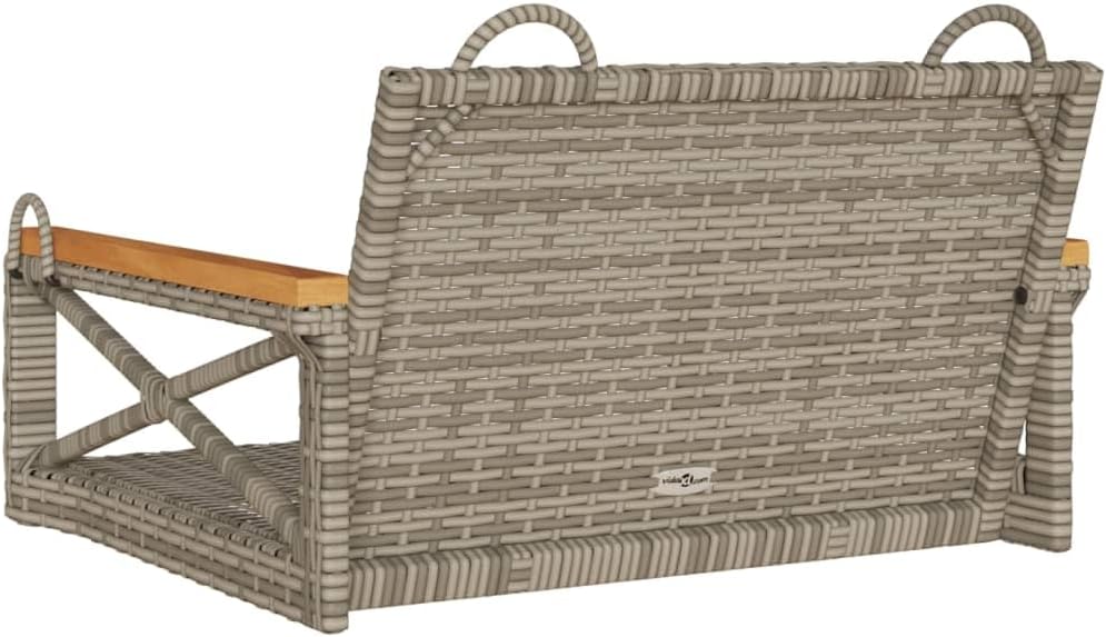 Patio Swing Bench Gray,Modern Patio Swing Bench for One Person Stylish Synthetic Rattan Outdoor Furniture with Comfort Design Patio Furniture