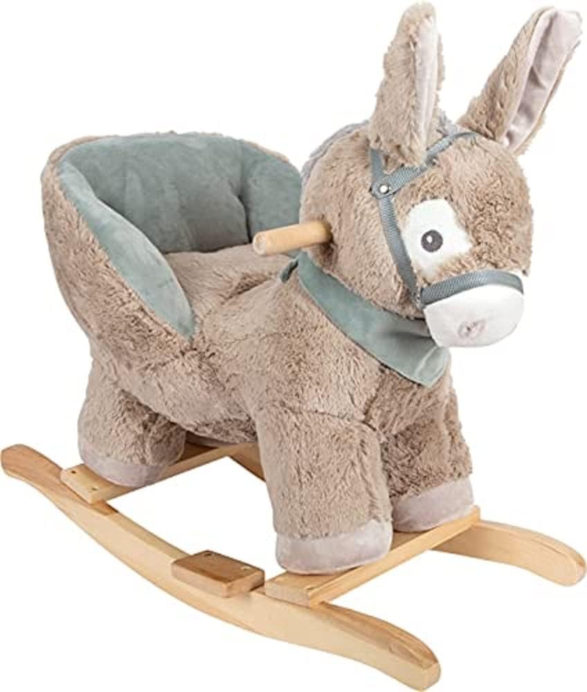 Small Foot Rocking Donkey Animal with Armchair, Handles and Headcollar, Plush Toy from 12 Months, Ref. 12210 Toys, Multicoloured
