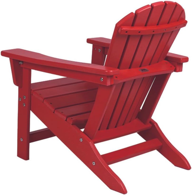 NewTechWood Child Adirondack Patio Chair Weather Resistant, Easy Installation, Widely Used in Outdoor, Fire Pit, Deck, Lawn, Outside, Garden Chairs (Ruby Red)