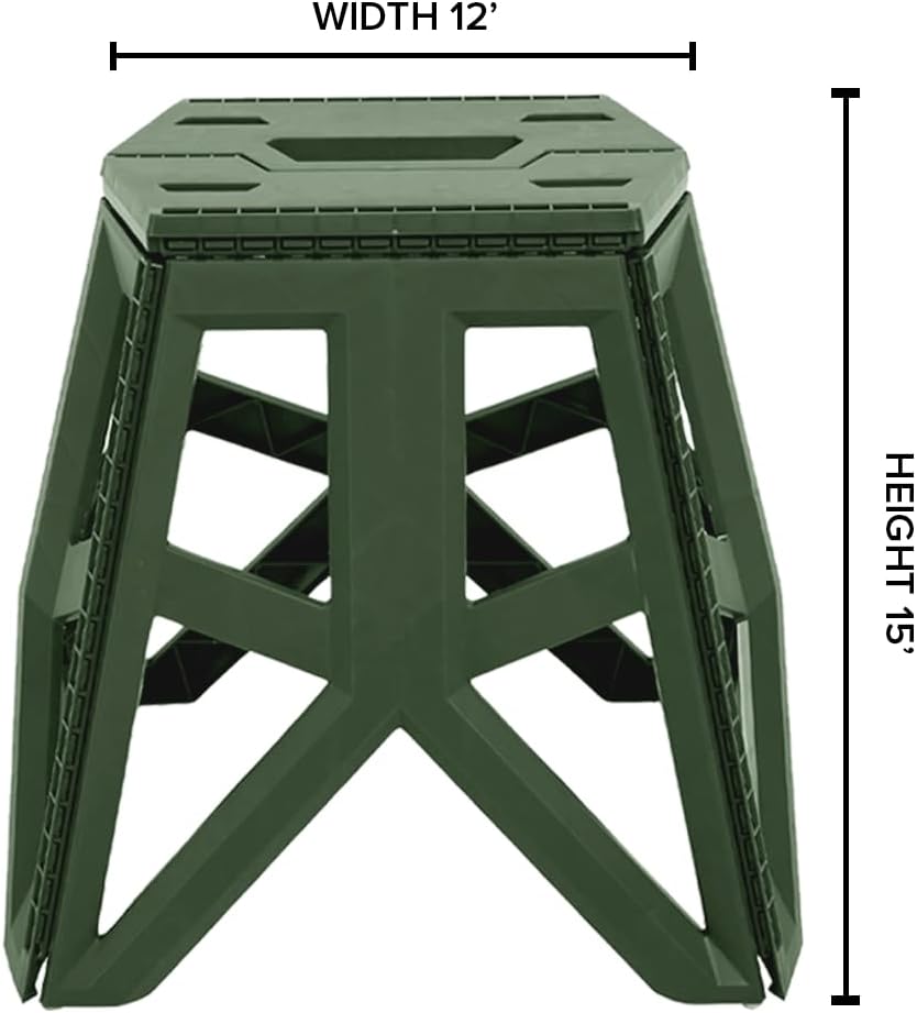 Folding Stool Nonslip Platform Chair | Large Portable Stool for Camping | Collapsible Fold Up Stepping Stool | Compact Plastic Foldable Step Stool for Bathroom | Pack of 1 (Small)