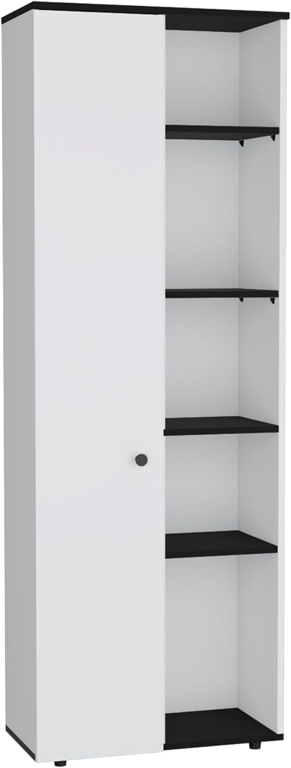 Kitchen Pantry Storage Cabinet with and Five Interior and Exterior Shelves