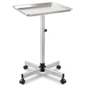 Salon Tray on Wheels, Salon Color Tray with Adjustable Height,Salon Rolling Tray Ideal Use As Metal Mayo Stand Tray,Tattoo Tray, Medical Tray, Dental Tray（Silver）