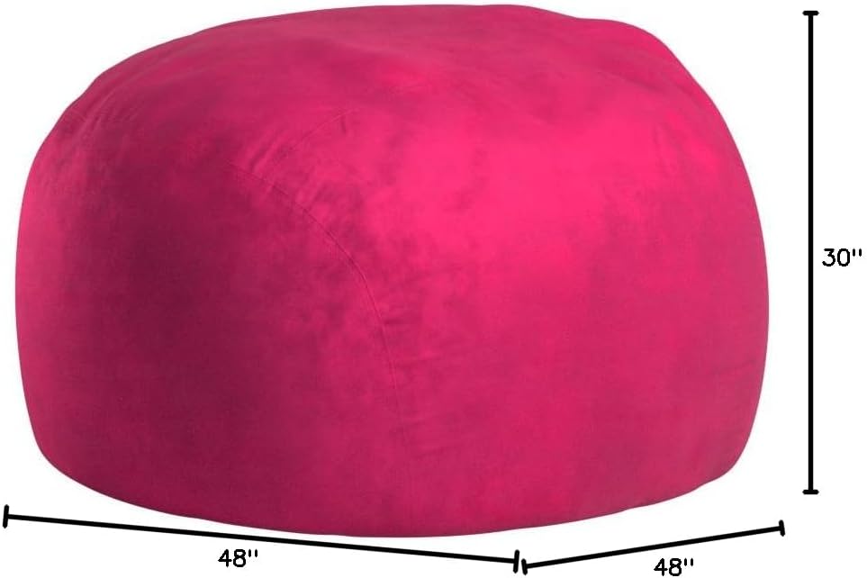 Chill Sack Bean Bag Chair: Giant 4' Memory Foam Furniture Bean Bag - Big Sofa with Soft Micro Fiber Cover - Pink