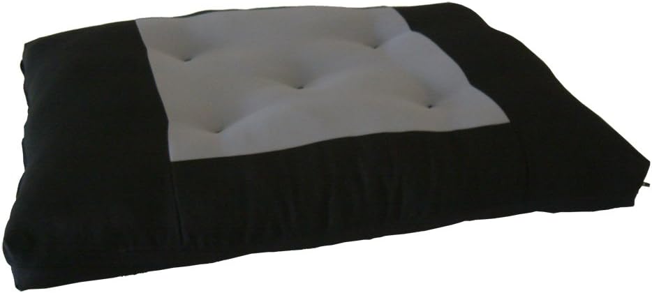 D&D Futon Furniture Black Gray Zabuton, Yoga, Meditation Seat Cushions, Kneeling, Sitting, Supporting, Cotton Pad, 3 x 28 x 36