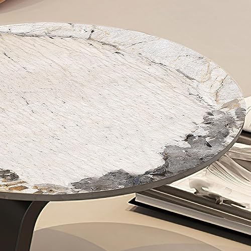 End Table Creative End Table Slate Carbon Steel Coffee Table Unique Side Table Sofa Bedroom Living Room Tray Table Modern Bedside Table Space-Saving, Black