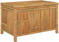 Bamboo Patio Storage Box 35.4x20.5x21.7 Inch Outdoor Storage Bench for Cushions, Toys, and Gardening Tools, Ventilated Slatted Design for Indoor and Outdoor Use
