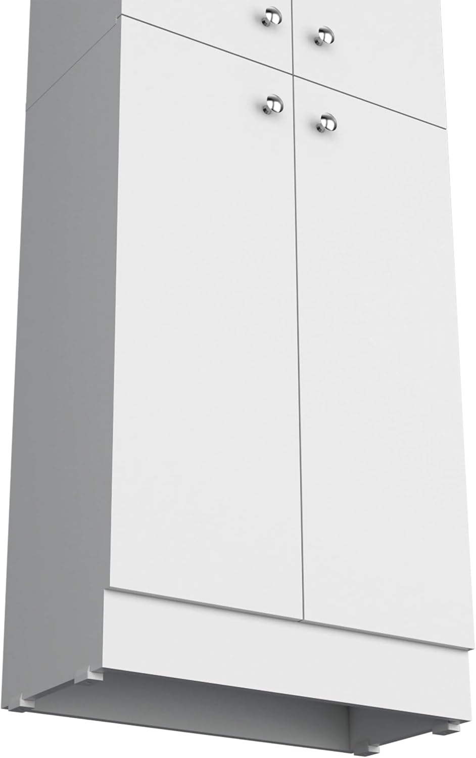 White Pantry Cabinet with 4 Doors and 5 Hidden Shelves,Buffet Kitchen Sideboard,for Kitchen,Dining Room,11.8 * 23.6 * 71.1