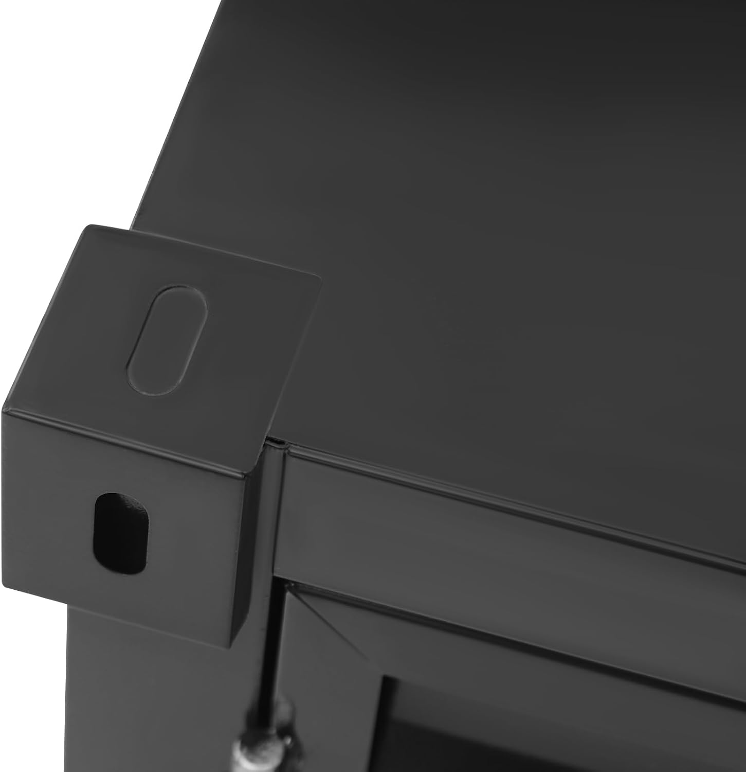 Industrial Wind Bedside Table, Metal Container Cabinet with Combination Lock, Furniture Decor Storage Iron End Table, 2 Tier Nightstand for Bedroom Living Room Garage Office (Black)