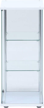 Fuji Boeki 97300 Collection Case, Figure Case, 3 Tiers, Width 16.7 x Depth 14.4 x Height 33.9 inches (42.5 x 36.5 x 86 cm), White, Tempered Glass, Full Glass, Assembly Required