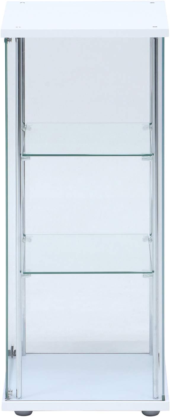 Fuji Boeki 97300 Collection Case, Figure Case, 3 Tiers, Width 16.7 x Depth 14.4 x Height 33.9 inches (42.5 x 36.5 x 86 cm), White, Tempered Glass, Full Glass, Assembly Required