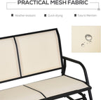 2-Person Outdoor Glider Chair with Steel F