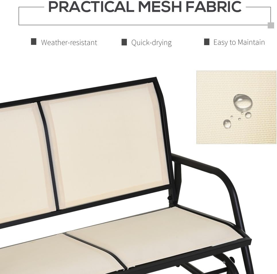 2-Person Outdoor Glider Chair with Steel F