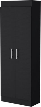 Dawson Pantry Cabinet with 5-Shelf Storage - Black for Kitchen Organization
