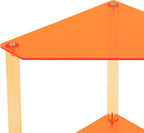 Acrylic Corner Side Table - 3 Tier Triangle End Table - Small Side Table for Living Room, Bedroom, Bathroom - 11.8'' L x 11.8'' W x 26 ''H, Orange