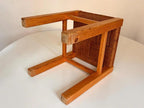 Pine Wood Woven Rope Stool, Mid-Century Modern Footrest, Rustic Square Seat for Living Room Bedroom