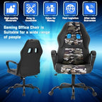 Dkeli Gaming Chair PC Computer Chair Office Chair for Adult Teen Kids, Ergonomic PU Leather Gamer Chair with Lumbar Support High Back Adjustable Rolling Swivel Desk Chair, Camo