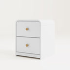 Storkcraft Next Santos 2-Drawer Nightstand, White with Natural | GREENGUARD Gold Certified, Pre-Installed Drawer Tracks for Easier Assembly, Nightstand Organizer for Kids Bedroom
