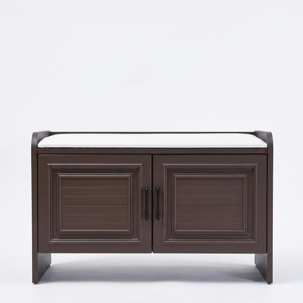 Water Outdoor Shoe Bench with Storage for Entryway, No Assembly Required, 300kg Capacity Bench Cushion, L110cm W36cm H50cm