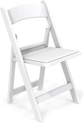 VINGLI White Resin Folding Chair with Padded Cushion, Set of 1, Plastic Foldable Seat for Indoor & Outdoor Use, Comfortable Design for Events, Parties & Home (1, White, M)