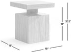 Jennifer Taylor Home Calder 18" Solid Square Reclaimed Elm Block Plinth Side Table, Heritage Light Natural Brown Reclaimed Elm