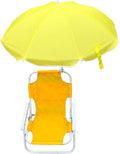 Kids Beach Chair with Umbrella Foldable & Detachable Beach Chair with Canopy, Lightweight and Sturdy Outdoor Seat for Camping, Travel, Lawn, Yellow Camping & Hiking