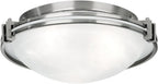 Possini Euro Design Modern Ceiling Light Flush Mount Fixture 16 3/4" Wide Brushed Nickel Silver Metal Marbleized Glass Shade for Bedroom Kitchen Living Room Family Hallway Bathroom House Dining