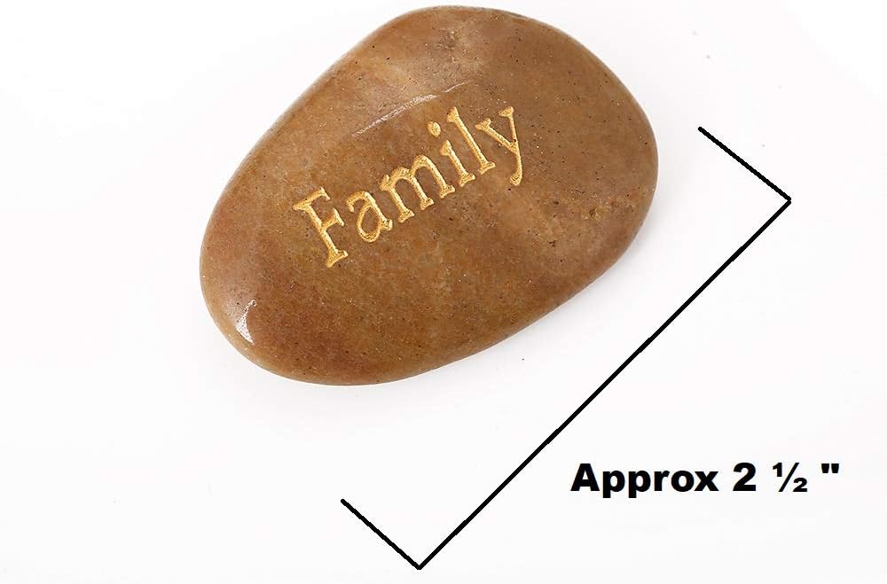 ROCKIMPACT 50PCS Engraved Rocks Different Words Inspirational Stones Bulk Faith Stones Zen Stones Gratitude Rocks Healing Prayer Stones Encouragement Rocks, 2"-3" Each