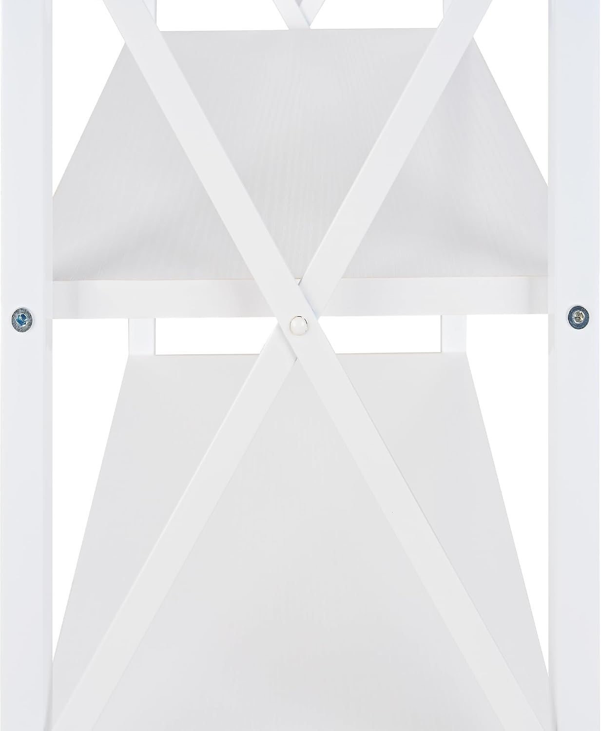 VECELO End Side Table Night Stand Set of 2,X-Design with Storage Shelf for Bedroom,Living Room,White