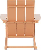 HDPE Shoreside Modern Rocking Poly Adirondack Chair (Set of 4),Teak