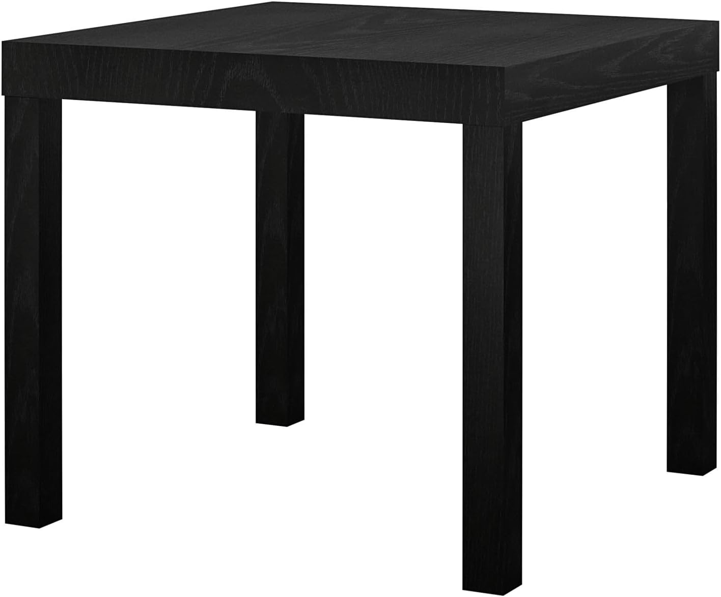 End Table, Small Side Table with Water Resistant Black Oak Finish for Living Room, Bedroom, Office, Minimalist Nightstand, Easy Assembly, Sturdy Square Design, 17.5" H x 20" W x 20" D