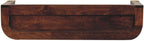 Solid Wood Indira California Walnut Floating Console Table, Open Shelf, Dark Brown