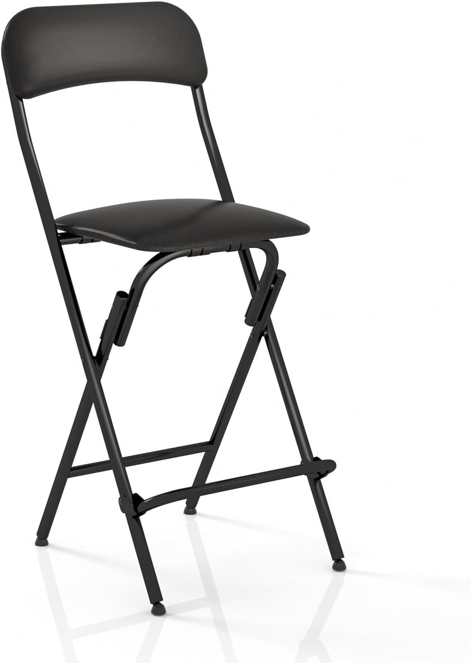 Folding Bar Stool with Back, 300lb Capacity, Collapsible Stool for Kitchen Bar, Height 25"- 1PC
