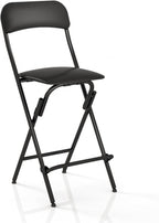 Folding Bar Stool with Back, 300lb Capacity, Collapsible Stool for Kitchen Bar, Height 25"- 1PC