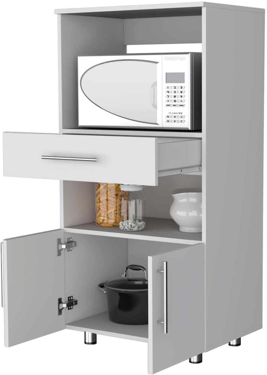 White Pantry Cabinet Microwave Stand