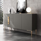 Entryway Cabinet Saddle Leather Rock Plate Dining Side Storage Cabinet Modern Bedroom Furniture Home Entrance Decoration Sideboard Storage Cabinet(180x40x85cm)
