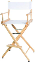 Filmcraft Tall Director's Chair (White Canvas, Natural Frame)
