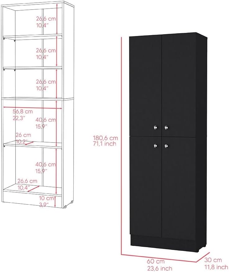 Mid-Century Retro Pantry Cabinet, Storage Cabinet for Kitchen Hallway Entryway,for Kitchen Home