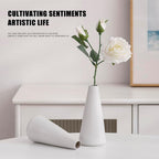 2-Piece White Matte Ceramic vase Set, Farmhouse Decoration, Decorative vase, Suitable for Kitchen, Bedroom, Office, Living Room, Bathroom, and Shelf Center Dining Table Decoration