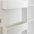 JOYSOURCE Slim Kitchen Pantry 70.3" Tall Storage Cabinet with Adjustable Shelves Narrow Freestanding 6-Tier Pantry Cabinet with Door Shelving for Small Spaces White