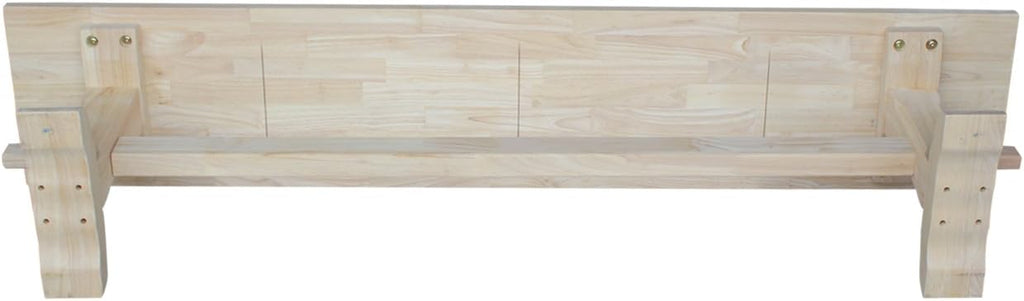 Solid Parawood Trestle Bench Unfinished 72", Kitchen/Dining Furniture, Sturdy & Reliable, Paint or Stain in Any Color, 450 lb Capacity, Entryway, Living Room, Family Room, Breakfast Nook, Unfinished
