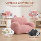 Stuffed Animal Bean Bag Storage Chair Cover (No Filler) Soft Washable Stuffable Removable Premium Organizing Plush Toys Comfortable Organizer Keep Clutter with Premium Adults (Pink, Sofa with Filler)