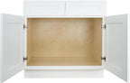 Hollywood Fabiani Design Sink Base Kitchen Cabinet 30 in. W x 24 in. D x 34-1/2 in. H, Shaker White - Solid Wood Frame, 1/2-Inch Cabinet-Grade Plywood Box, Soft-Close Doors, Ready to Assemble