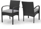 Patio Dining Chairs, Cordoba Set of 2 PE Wicker Outdoor Rattan Side Chairs for Garden Deck Backyard Porch Dining Table and Patio Seating