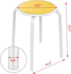 Yaheetech 5PCS Metal Stack Nesting Stools with Padded Seats Backless Stool for Home Kitchen 17.7in Height