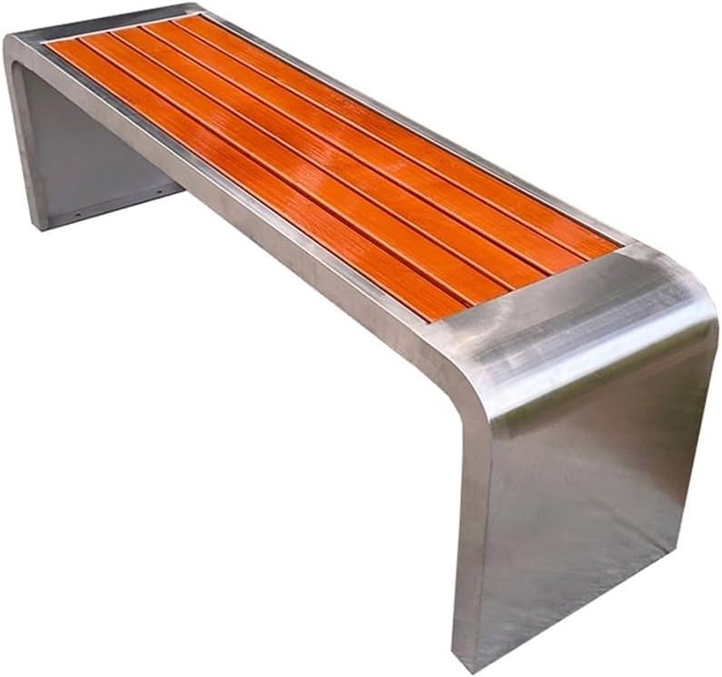 Patio Benches Stainless Steel Park ChairOutdoor BenchesBenchesCourtyardCommunity Leisure(220cm)