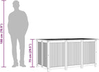 Garden Storage Box Solid Acacia Wood 150x80x75 cm Outdoor Patio Deck Yard Backyard Porch Container Chest Bench with Water-Resistant Bag and Lockable Design for Cushions Tools