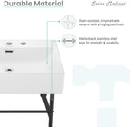Claire 24" Console Sink White Basin Black Legs with 8" Widespread Holes