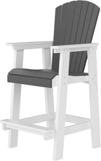 Outdoor Patio Table Bar Height Table and Bar Chairs Set of 4, for Garden Backyard Poolside Balcony, Umbrella Hole (5 PCS, Grey and White)