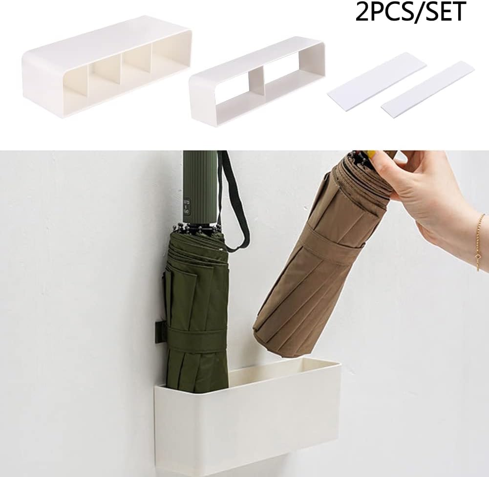 Umbrella Stand Holder Indoor, Umbrella Wall Mount Holder, Umbrellas Holder Rack No Punching Required Storage Rack for Home Indoor (COLOR:White)