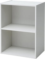 Yamazen GCB-2(JW) Color Box, 2 Tiers, Width 16.5 x Depth 11.4 x Height 23.2 inches (42 x 29 x 59 cm), White, Wood